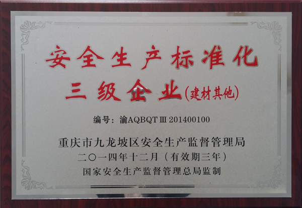 安全生產(chǎn)標(biāo)準(zhǔn)化三級企業(yè)